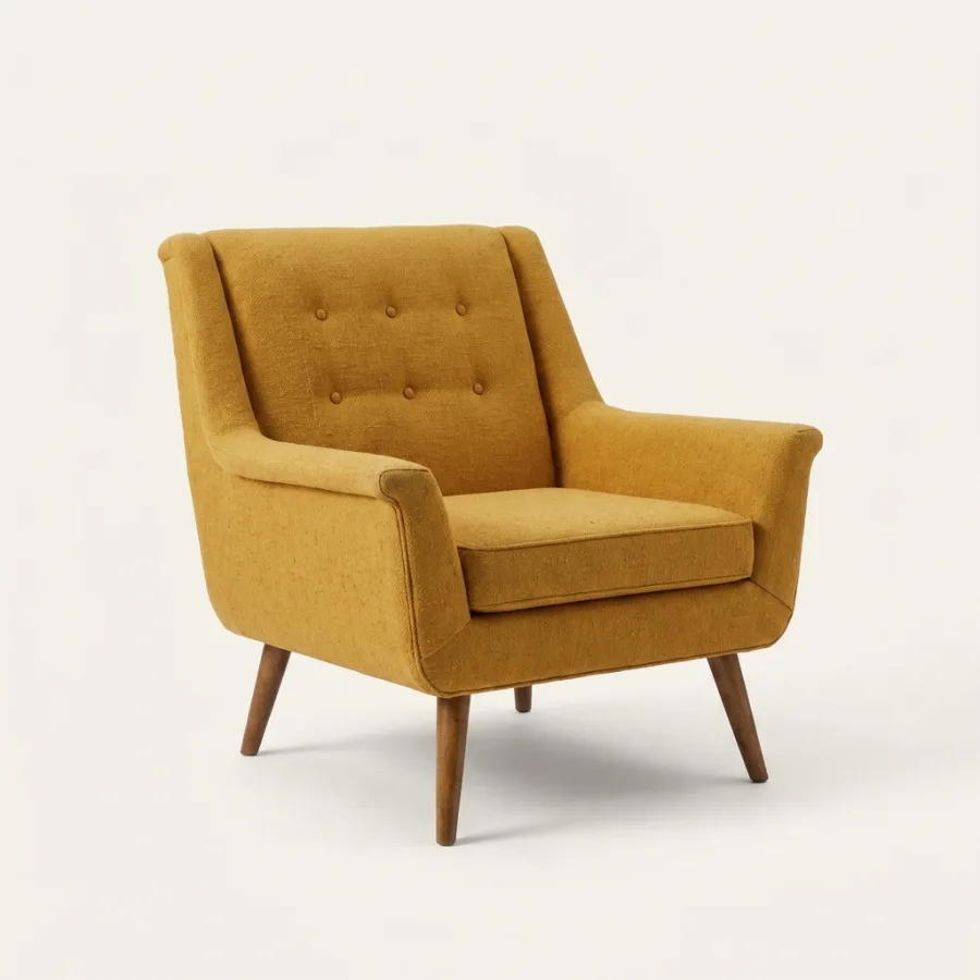 Chair on off-white studio backdrop